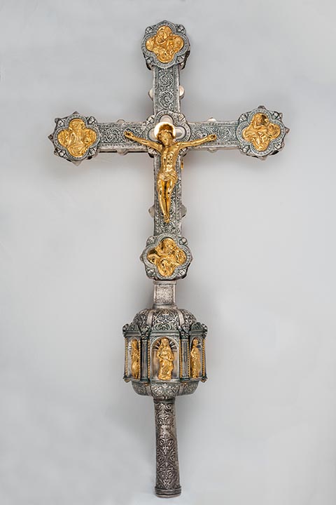 Croce astile d'argento
