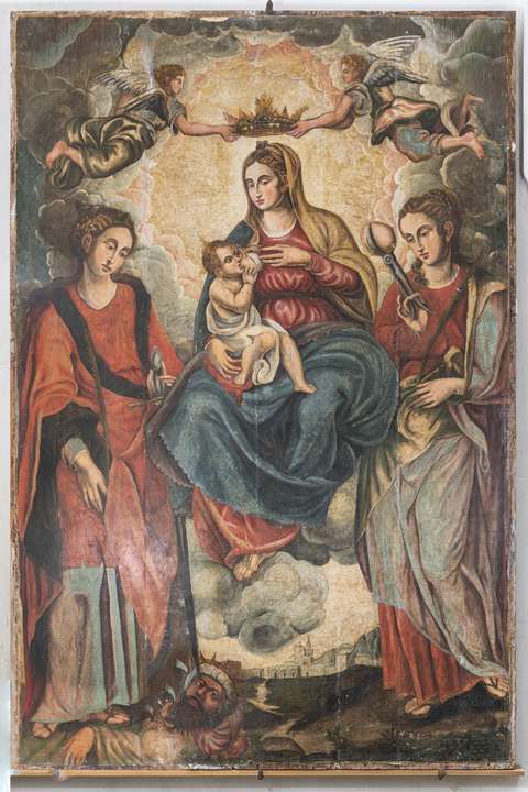 La Madonna delle Grazie tra le sante Caterina d'Alessandria e Agata